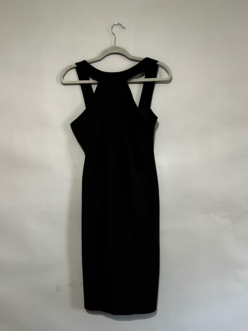 Bebe black Lined High Neck Dress Size 10 Zip on back